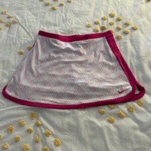 Girls White Tennis Skirt with Pink